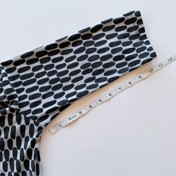 EUC Marimekko Taos Oval 3/4 Sleeve Boatneck Cotton Top in Black & Grey Size S - Picture 8 of 8